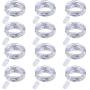 Yoaky 12 Pcs Wine Bottle Lights with Cork Starry Fairy Lights Battery Operated, 7.2ft 20LED Battery Operated Starry Lights for DIY Christmas Halloween Wedding Party Indoor Outdoor (12 Pcs-Cool White)