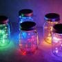 StarryMine Upgraded Solar Mason Jar Lights, 8 Pack 10 LED Waterproof Fairy Firefly Jar Lids String Lights with Hangers(Jars not Included), Patio Yard Garden Wedding Easter Decoration - 8 Colors