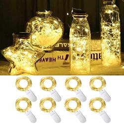 Battery Powered Fairy String Lights 8 Pack 10 ft 30 LED Starry Lights for DIY Mason Jar Wine Bottle Glasses Lighting for Home Bedroom Patio Wedding Christmas Table Decoration (Warm White)