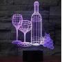 3D Illusion Wine Cup Bottle Night Light Lamp,7 Color Changing Optical Illusion Table Lamps,Best Gifts for Home Decoration Xmas Birthday Gift