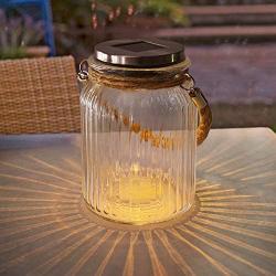 Bright Zeal 4-Pack 6& Mason Jar Solar Lights Outdoor Decorative Mason Jar Solar Lantern Lights- Hanging Mason Jar With Lights LED Yard Lights