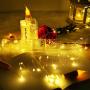 Decorman Wine Bottle Cork Lights with Candle Flame 10 Packs 20 LED Warm White Battery Operated Copper Wire String Lights Mini Starry Fairy Lights for Party, Wedding, Christmas, Halloween (Warm White)
