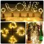Wine Bottle Lights with Cork, Fulighture 6.6FT 20 LED Copper Wire String Light, Battery Operated Mini Fairy String Light for Liquor Bottle Crafts DIY Party Wedding Decoration, Warm White, 5 Pack