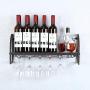 ITeeLas Wall Mounted Wine Rack - Bottle & Glass Holder-Decorative for Home Bar, Dining Room, Kitchen (1 Tier)