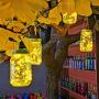 Aipatal Solar Mason Jar Lights 25 LED 6 Pack Hanging Solar Lights Outdoor Waterproof Fairy Jar Solar Lanterns for Patio Garden Hangers and Jars Included- Warm White