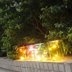 4pcs a Set Indoor and Outdoor Hanging Using Decoration Luminary Fairy jar Light Set(Lid Lights,Mason Jars,Hangers Included)