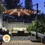 8 Modes Solar Umbrella Lights + 8 Pack 20 LEDs Solar Wine Bottle Lights with Cork