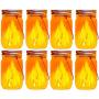 Aikeve Hanging Solar Flame Torch Lights,8 Pack Flickering Flame Mason Jar Lights for Outdoor Patio Party Garden Wedding Decor Solar Lantern Lights(Mason Jars/Handles Included)