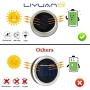 LiyuanQ Hanging Solar Mason Jar Lid Lights, 6 Pack LED String Fairy Lights Solar Lanterns Table Lights, 6 Hangers and Jars Included, Great Outdoor Décor for Lawn Patio Garden Yard (Warm White)