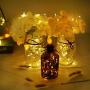 Decorman Wine Bottle Cork Lights with Candle Flame 10 Packs 20 LED Warm White Battery Operated Copper Wire String Lights Mini Starry Fairy Lights for Party, Wedding, Christmas, Halloween (Warm White)