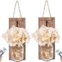 AMZYY Mason Jar Flower Light Rustic Wall Sconces Decoration Handmade Wall Decor Hanging Design with Led Fairy Lights Living Decor for Loft Kitchen,Brown