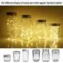SmilingTown Mason Jar Lid Solar String Lights, Warm White 6 Pack 20 LED Waterproof Hanging Fairy Starry Lighting for Regular Mouth Jars Patio Wedding Lantern Table Decor (Warm White)