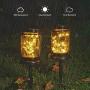 Hanging Solar Mason Jar Lights, Decorman 2 Pack 30 LED Waterproof Starry Fairy String Jar Lights Outdoor Solar Lantern Lamp with Stakes for Party, Patio, Yard, Garden, Pathway (Warm White)