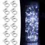 CYLAPEX 12 PCS Fairy Lights Cool White 3.3FT Silvery Copper Wire 20 LED String Lights Battery Powered, Starry String Lights Battery Operated Firefly Lights for Costume DIY Wedding Home Party Christmas CYLAPEX 12 PCS Fairy Lights Cool White 3.3FT Silvery Copper Wire 20 LED String Lights Battery Powered, Starry String Lights Battery Operated Firefly Lights for Costume DIY Wedding Home Party Christmas