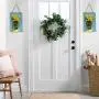 VECELO Mason Jar Sconces Wall Decor,Rustic Wall Sconce with 6-Hour Timer LED Fairy Lights and Flowers for Home Kitchen/Bedroom/Venue/Farmhouse(Set of 2) (Blue, Large) …