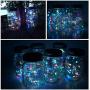 Solar Mason Jar Lights, 8 Pack 15 LED Waterproof Fairy Firefly Jar Lids String Lights with Hangers(NO Jars), Patio Yard Garden Wedding Easter Decoration - Multicolor