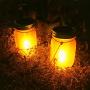 Solar Flame Torch Lanterns Lights,6-Pack Flickering Flame Solar Powered Glass Mason Jar Outdoor Hanging Lamps Lighting,Waterproof Umbrella LED Flame Dancing Lights for Garden Patio Pathway Deck Yard