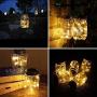 Solar Mason Jar Lid Lights [Updated], 6 Pack 15 LED Waterproof Fairy Firefly Jar String Lights with Hangers (NO Jars), Patio Yard Garden Wedding Easter Decoration - Warm White