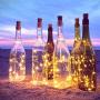 [6-Pack] Cork Lights 6.56 ft 20 Led Wine Bottle Lights Battery Operate Waterproof Silver Fairy Lights for Liquor Bottles Crafts, Bedroom, DIY, Party, Wedding Gift Decor Indoor Outdoor (Cool White)