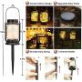 Hanging Solar Mason Jar Lights, Decorman 2 Pack 30 LED Waterproof Starry Fairy String Jar Lights Outdoor Solar Lantern Lamp with Stakes for Party, Patio, Yard, Garden, Pathway (Warm White)