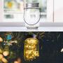 Solar Mason Jar Lid Lights,8 Pack 30 Led Lights Starry Fairy Firefly Jar Lights, Solar Lantern Lights for Outdoor Patio Garden Yard Wedding Decor,8 Hangers Included(Jars Not Included) (Warm White)