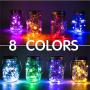 StarryMine Upgraded Solar Mason Jar Lights, 8 Pack 10 LED Waterproof Fairy Firefly Jar Lids String Lights with Hangers(Jars not Included), Patio Yard Garden Wedding Easter Decoration - 8 Colors