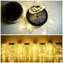 8 Pack Solar Mason Jar Lid String Lights,Warm White Waterproof String Fairy Star Firefly Lights with 8 Hangers Included (No Jars),for Regular Mason Jar Patio Garden Wedding Lantern Table Decor