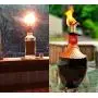 Wine Bottle Torch Kit 8 Pack, Includes 8 Long Life Torch Wicks, Copper Lamp Cover & Brass Wick Mount(13.7 Inch,Bottle not Included)