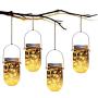 Mason Jar Solar Lantern Lights, 8 Pack 30 LED Bulbs Fairy Star Firefly Solar Lids Jar Lights,8 Hangers Included(No Jars),for Patio Garden Mason Jar Lanterns Table Wedding Decorations Lights