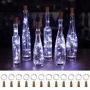 Wine Bottle Lights with Cork, 8 Lighting Modes 12 Pack 20 LED Waterproof Battery Operated Cork Lights, Silver Wire Mini Fairy Lights for Liquor Bottles DIY Party Christmas Wedding Décor Pure White