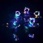Solar Mason Jar Lights, 8 Pack 15 LED Waterproof Fairy Firefly Jar Lids String Lights with Hangers(NO Jars), Patio Yard Garden Wedding Easter Decoration - Multicolor