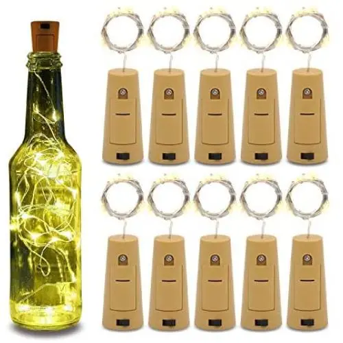 Betus 10 Pack Wine Bottles Cork String Lights - Battery Powered - Decorations for Garden, Wedding, Christmas & Party - Warm Light – 10 LEDs/3 Ft (Packs of 10) Betus 10 Pack Wine Bottles Cork String Lights - Battery Powered - Decorations for Garden, Wedding, Christmas & Party - Warm Light – 10 LEDs/3 Ft (Packs of 10)