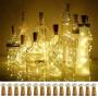 Decorman Wine Bottle Cork Lights, 15 Pack 10 LED Cork Shape Silver Copper Wire LED Starry Fairy Mini String Lights for DIY/Decor/Party/Wedding/Christmas/Halloween (Warm White)