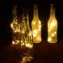 6 Pack Solar Powered Wine Bottle Lights, 20 LED Waterproof Copper Cork Solar Lights for Wedding Christmas, Outdoor, Holiday, Garden, Patio, Pathway Decor (Warm White)