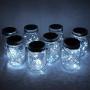 Upgraded Solar Mason Jar Lights, 12 Pack 30 LED Mason Jar Lid Lights(No Jar), Waterproof Fairy Firefly String Lights with Hangers for Mason Jar Patio Yard Garden Wedding Decoration (Cold White)