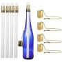 EricX Light Wine Bottle Torch Kit 4 Pack, Includes 4 Long Life Torch Wicks ,Brass Torch Wick Holders And Brass Caps - Just Add Bottle for an Outdoor Wine Bottle Torch