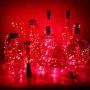 PheiLa 10 Pack Wine Bottle Lights Red Christmas Lights Battery Operated Valentine Lights Waterproof 3.3ft LED Cork Shape Silver Wire Fairy Lights for Jar Party Wedding Bar Valentines Gift Decoration