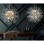 Modern Crystal Chandelier Light Fixture with 8/9-Lights, Firework ​Sputnik Chandeliers Hanging Pendant Lamps Suitable for Dining Room Bedroom Kitchen Living Room Hall Corridor(Gold, 19.69in)