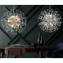 Modern Crystal Chandelier Light Fixture with 8/9-Lights, Firework ​Sputnik Chandeliers Hanging Pendant Lamps Suitable for Dining Room Bedroom Kitchen Living Room Hall Corridor(Gold, 19.69in)