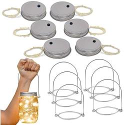 Brass Tacks Mason Jar Fairy Lights Lids (White, 6)