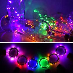 LoveNite Wine Bottle Lights with Cork, 6 Pack Battery Operated 15 LED Cork Shape Silver Wire Colorful Fairy Mini String Lights for DIY, Party, Decor, Christmas, Halloween,Wedding(Mixed Color)