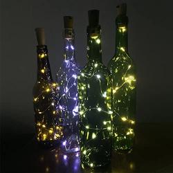 EIISON Spark Wine Bottle Lights,Starry Bottle Lamp Kit, Cork Shape Striping Lights,15-MicroLED, Copper Wire, Battery Light,Rope Lamp,6 Pack (White