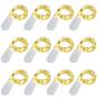 LED Fairy String Lights, 12-Pack 20 Micro Lights On Silver Copper Wire ( Batteries Include) for DIY Wedding Centerpiece, Mason Jar Craft, Christmas Tree, Garlands, Party Decoration (Warm White)