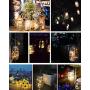 6 Pack 30 LED Solar Mason Jar Lid String Lights, Waterproof Fairy Firefly Jar Light with 6 Hangers for Mason Jar Patio Garden Wedding Lantern (3 Warm White and 3 Cool White, Jars Not Included)