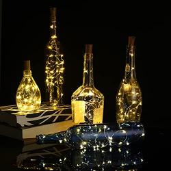 OASO 12 Pack 20 LED Wine Bottle Lights with Cork,3.3 ft Silver Wire Warm White Cork Lights Battery Operated Fairy String Lights for Wine Liquor Bottles Wedding Party Table Décor