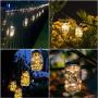 Mason Jar Solar Lights, 30 LEDs 8 Pack Lids String Lights Firefly Jars Waterpoof for Outdoor Christmas Holidays Yard Decorations - Warm White(No Jars)