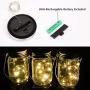 6 Pack 30 LED Solar Mason Jar Lid String Lights, Waterproof Fairy Firefly Jar Light with 6 Hangers for Mason Jar Patio Garden Wedding Lantern (3 Warm White and 3 Cool White, Jars Not Included)