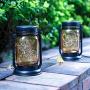 4 Pack Solar Lantern Outdoor Waterproof, Hanging Mason Jar Garden Retro Solar Lights with 30 Led Lights Decorative Lantern for Backyard Lawn and Pathway (Warm Light )