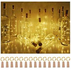 Wine Bottle Cork Lights 15Pack 10 LED/ 40 Inches Battery Operated Cork Shape Copper Wire Colorful Fairy Mini String Lights for Party Christmas Halloween Wedding Decoration (Warm White)