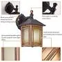 1-Light Outdoor Exterior Waterproof Wall Lantern on Diecast Aluminum with Art Glass,Dark Wood Grain Porch Lights, Exterior Wall Sconce Lighting, Anti-Rust Wall Lamp 1-Light Outdoor Exterior Waterproof Wall Lantern on Diecast Aluminum with Art Glass,Dark Wood Grain Porch Lights, Exterior Wall Sconce Lighting, Anti-Rust Wall Lamp